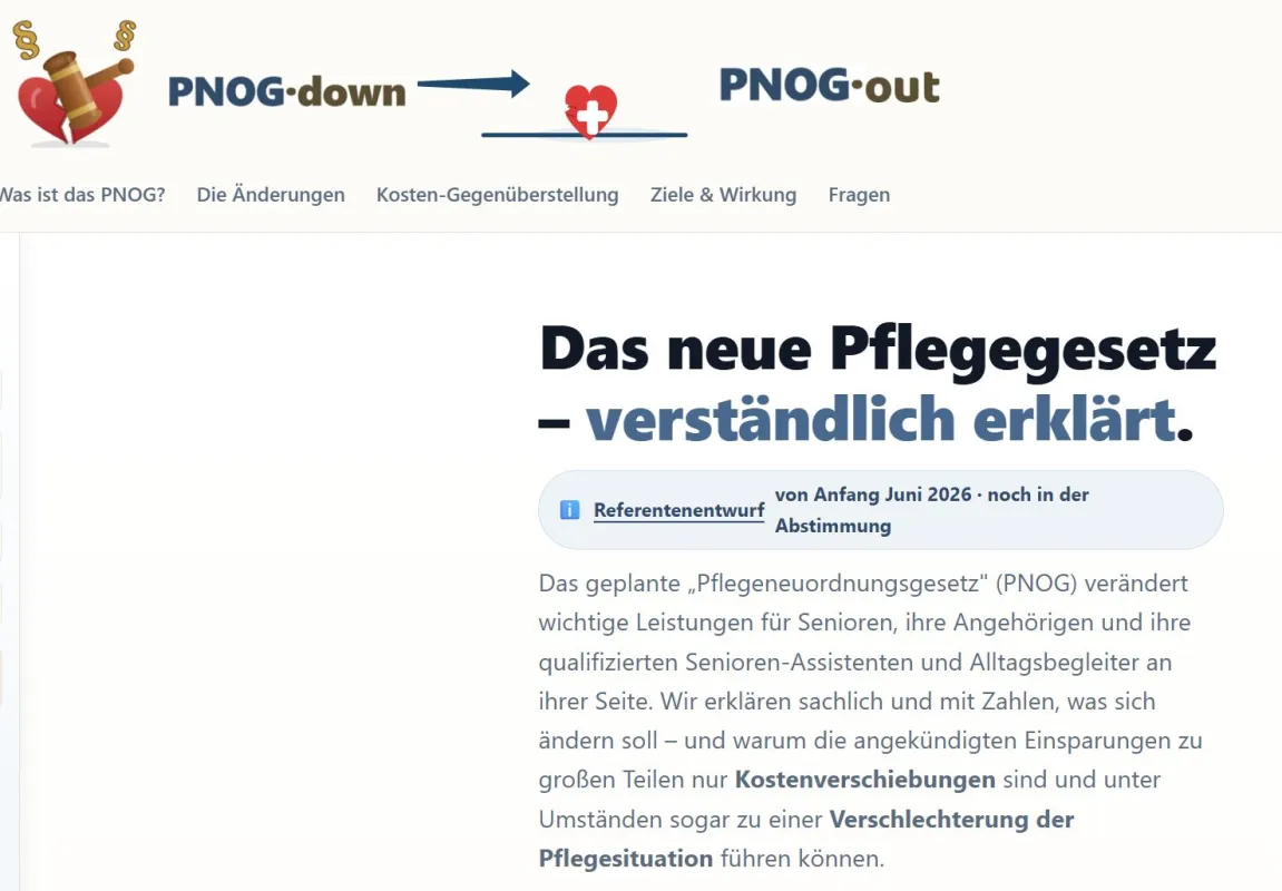 PNOG-down.de: Das neue Pflegegesetz – verständlich erklärt. (© BdSAD)