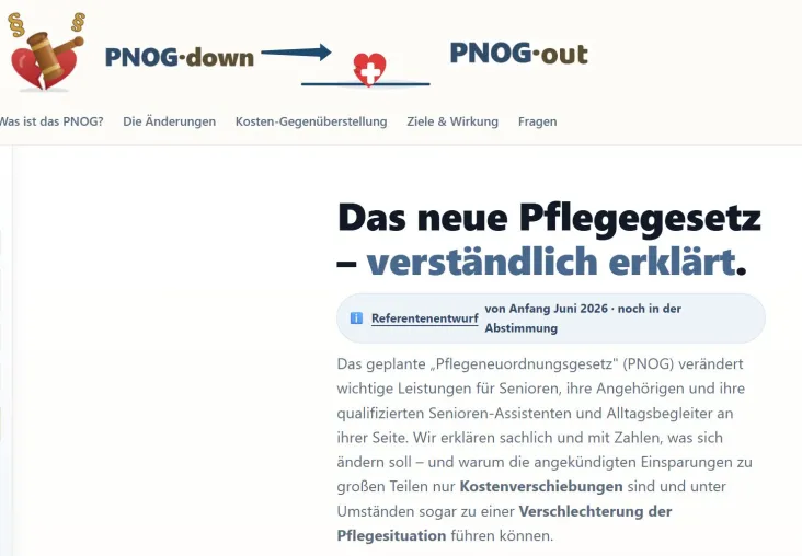 Bild: Neues Informationsangebot „PNOG-down.de“ macht das Pflegeneuordnungsgesetz verständlich