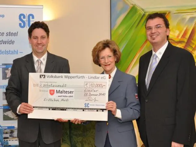 10.000,00 € für Malteser Katastrophenhilfe Bild: 10.000,00 € für Malteser Katastrophenhilfe