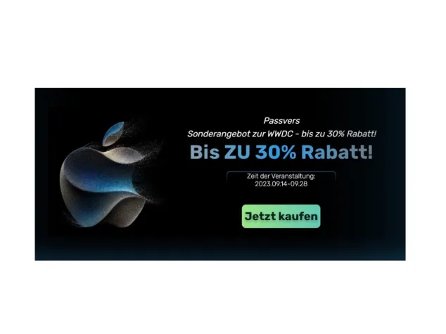 Bild: Passvers WWDC-Sonderverkauf - jetzt sofort bis zu 30% Rabatt!