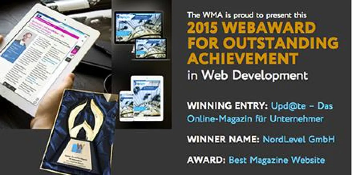 Web Marketing Association 2015: Best Magazine Website Award für Upd@te Schweiz (© Upd@te)