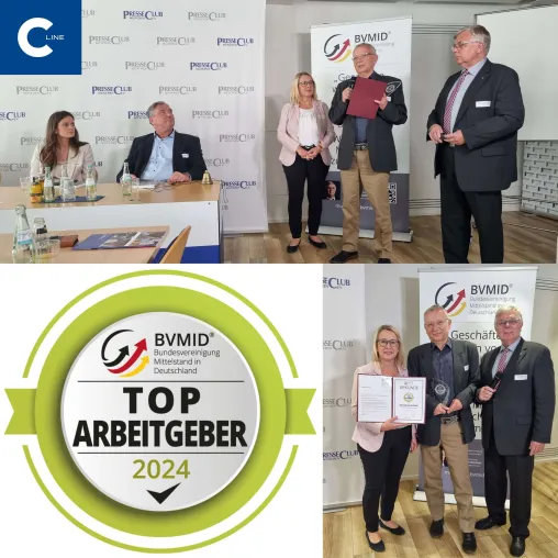 Bild: C-Line Mediensysteme GmbH erhält das renommierte BVMID-Qualitätssiegel: TOP-100-ARBEITGEBER