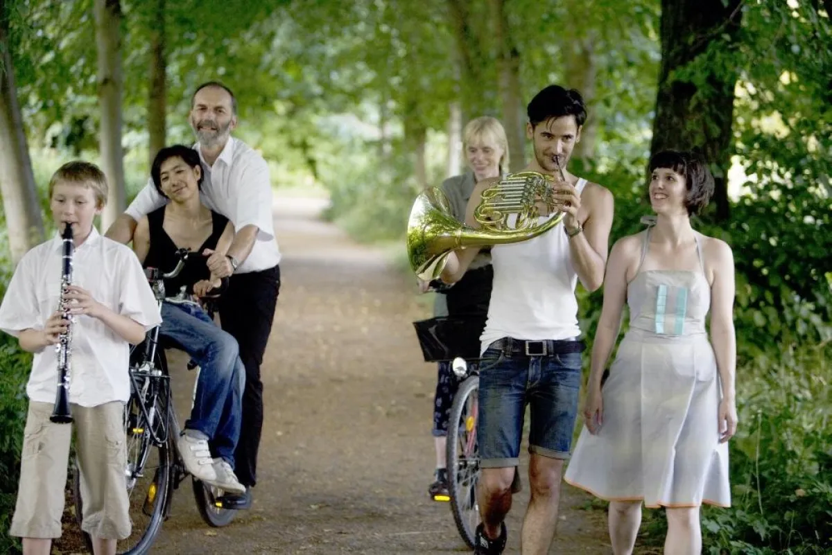Musikalische Radpartie in Schumanns Hochzeitspark Mölkau-Zweinaundorf, Foto: Angela Liebich
