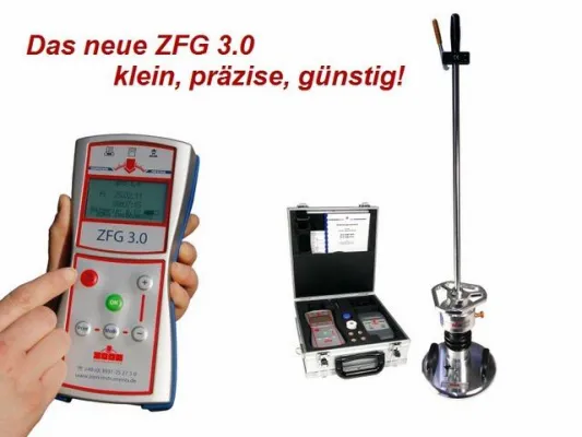 Bild: Verdichtungskontrolle mit dem Leichten Fallgewichtsgerät ZFG 3.0