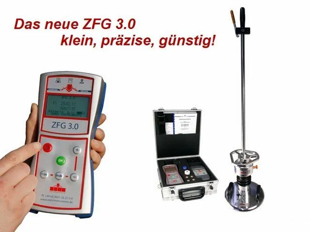 Verdichtungskontrolle mit dem Leichten Fallgewichtsgerät ZFG 3.0 Bild: Verdichtungskontrolle mit dem Leichten Fallgewichtsgerät ZFG 3.0