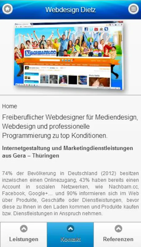 Mobile Webseite