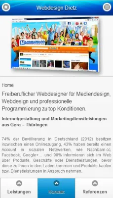 Bild: Webdesign für mobile Endgeräte von der Firma Webdesign Dietz erstellen lassen