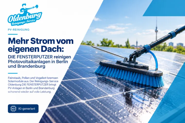 Bild: Mehr Strom vom eigenen Dach: DIE FENSTERPUTZER reinigen Photovoltaikanlagen in Berlin und Brandenburg