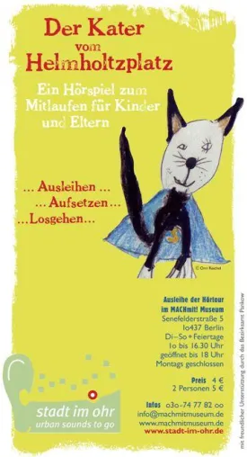 Der Kater vom Helmholtzplatz – ein Hörspiel zum Mitlaufen für Kinder und Eltern Bild: Der Kater vom Helmholtzplatz – ein Hörspiel zum Mitlaufen für Kinder und Eltern