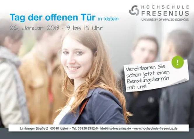Bild: Tag der offenen Tür an der Hochschule Fresenius in Idstein - Jetzt persönlichen Beratungstermin sichern