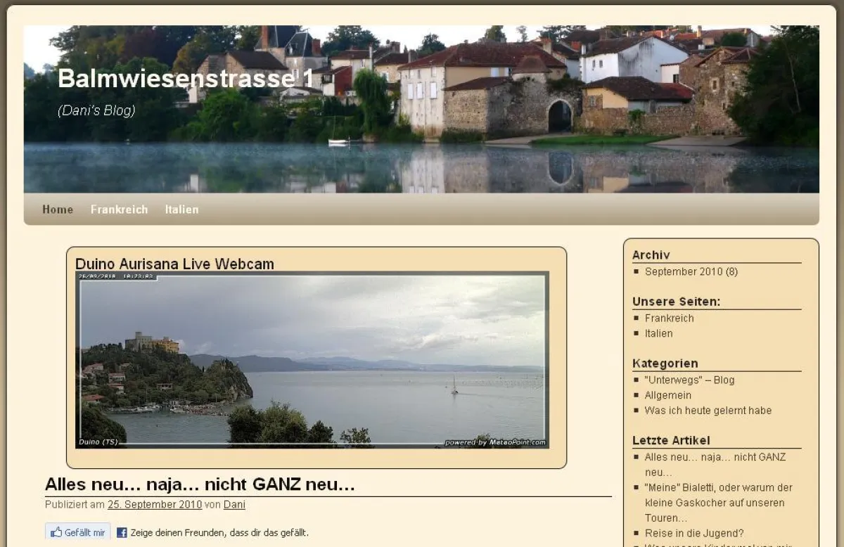 Beispielseite eines WFS / CFS Mitglieder-Blogs