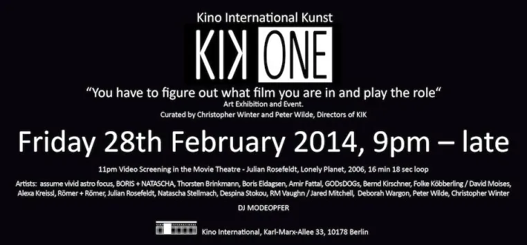 Kino International startet neue Kunstevent-Serie „KIK“ Bild: Kino International startet neue Kunstevent-Serie „KIK“