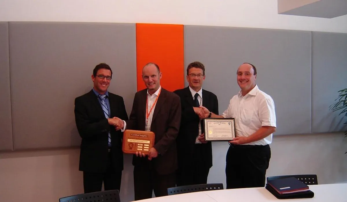 Andreas Balzano (Kodak), Daniel Rebhorn(dmc), Andreas Magg (dmc), Hans-Martin Otto (Kodak), (v.l.n.r.)