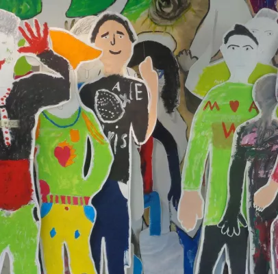 Bild: 'THE BIG ARRIVAL' von Patricia Hoeppe / Partizipatorisches Kunstprojekt mit Flüchtlingen