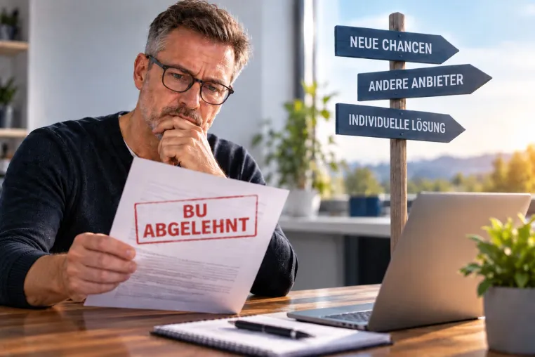 Berufsunfähigkeitsversicherung abgelehnt? Warum eine Absage nicht immer das Ende sein muss Bild: Berufsunfähigkeitsversicherung abgelehnt? Warum eine Absage nicht immer das Ende sein muss