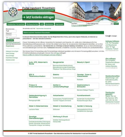 Das Handwerker- und Firmenverzeichnis Portal Handwerk Rosenheim ist online Bild: Das Handwerker- und Firmenverzeichnis Portal Handwerk Rosenheim ist online
