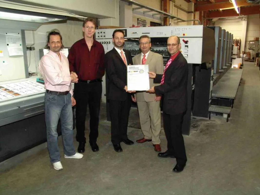 Thorsten Spinger, Rüdiger Bagunk, Axel Faber (Langebartels & Jürgens Druckereigeselschaft mbH) Fritz R. Ostermann, Stefan Brunken (VDM Nord e.V.)