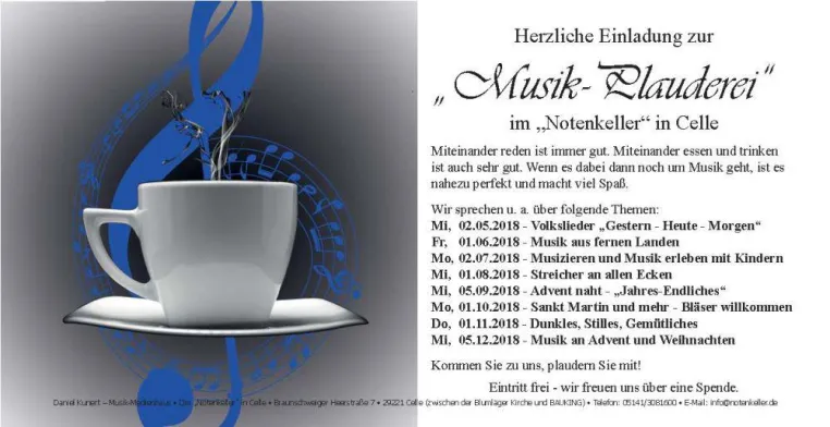 Musik-Plaudereien im Notenkeller Celle Bild: Musik-Plaudereien im Notenkeller Celle