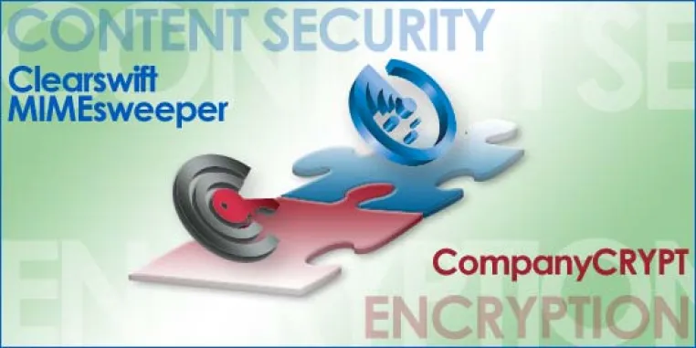 CompanyCRYPT, das Verschlüsselungsmodul für Clearswift MIMEsweeper wurde erneut ausgezeichnet Bild: CompanyCRYPT, das Verschlüsselungsmodul für Clearswift MIMEsweeper wurde erneut ausgezeichnet