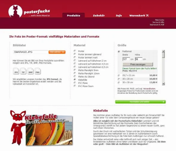 Bild: Sonderwünsche werden bei Posterfuchs online abgewickelt - Digitaldruck vom Bild in allen Formaten