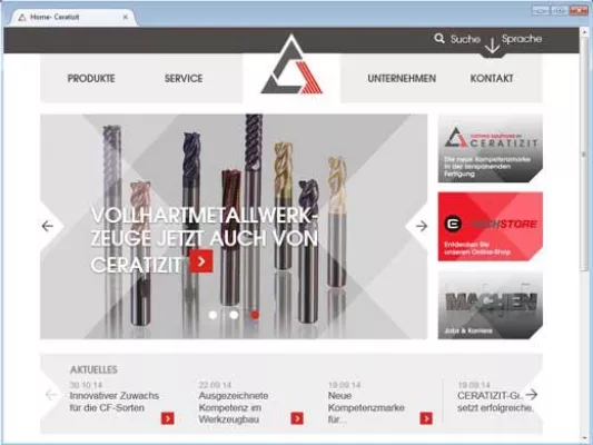 Bild: Erfolgreicher Einsatz von crossbase API-Server und Webservices für den Relaunch der Ceratizit-Website