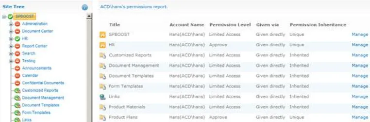 SharePoint Permission Report von SharePointBoost Bild: SharePoint Permission Report von SharePointBoost