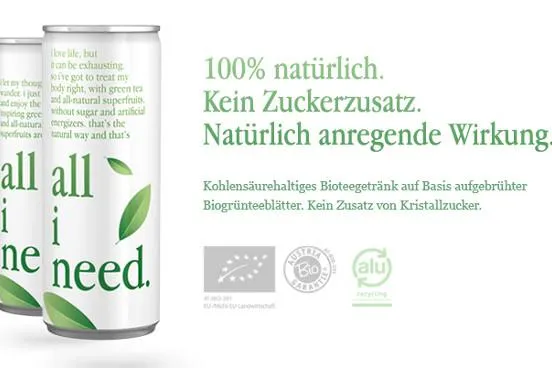 Eistee war gestern: Neuer Bio-Grüntee-Drink ALL I NEED stellt Konkurrenz kalt Bild: Eistee war gestern: Neuer Bio-Grüntee-Drink ALL I NEED stellt Konkurrenz kalt