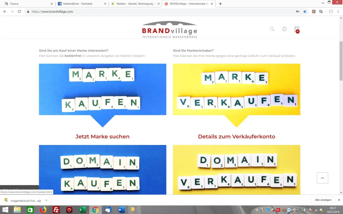 Startseite der BRANDvillage GmbH