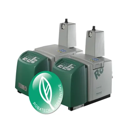 Bild: Grünes Logo, „grüne“ Weiterentwicklungen. Neue Geräte-Serie „Concept-Greenline™“