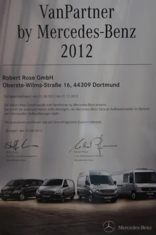 Bild: Offizieller VAN-Partner von Mercedes-Benz