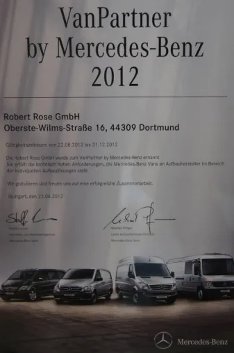 Offizieller VAN-Partner von Mercedes-Benz Bild: Offizieller VAN-Partner von Mercedes-Benz