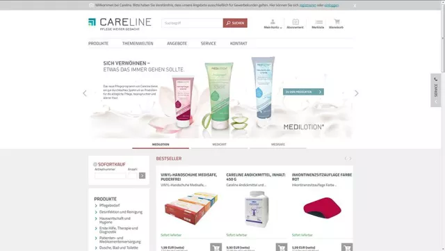 CARELINE relauncht Online-Pflegeshop Bild: CARELINE relauncht Online-Pflegeshop