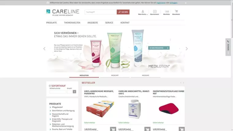 CARELINE relauncht Online-Pflegeshop Bild: CARELINE relauncht Online-Pflegeshop