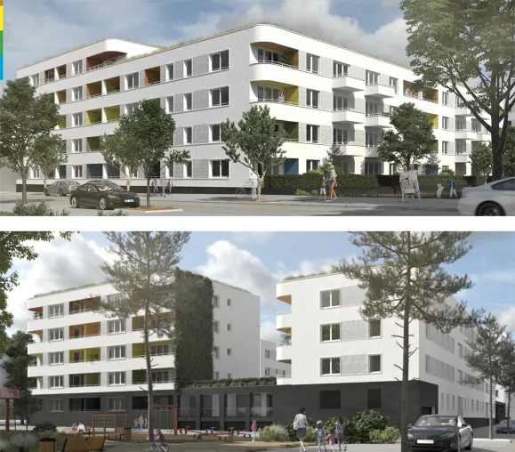Bild:  „1WQ“, das „One World“- Quartier als neue Community im Heiligkreuz-Viertel 