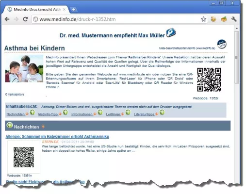 Bild: Endlich Druckreif - ausgewählte Webadressen rund um das Thema Gesundheit zur einfachen Weitergabe