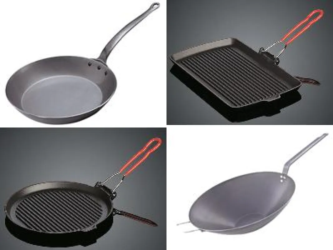 Stahlpfannen und Grillpfannen aus Gusseisen