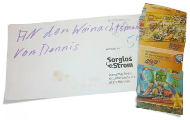 Bild: SorglosStrom mit dem Weihnachtsmann verwechselt:? Der Wunschzettel von Dennis aus Rostock
