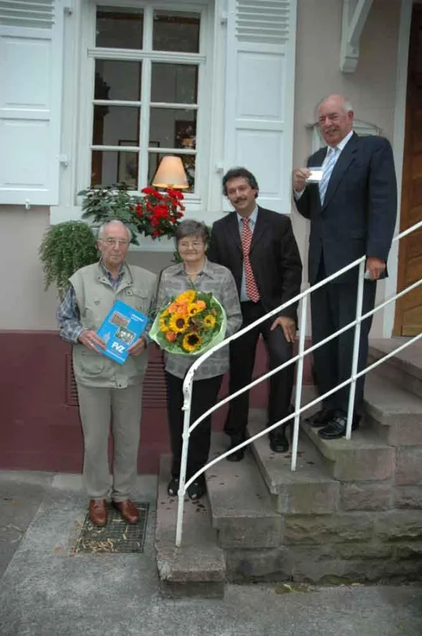 Der ehemalige Mannheimer Bürgermeister Dr. Hans Syren, Johanna Weiser, Witwe des früheren baden-württembergischen Landwirtschaftsministers Gerhard Weiser, Stefan Kampa und sein Vorgänger Dieter Wulf (