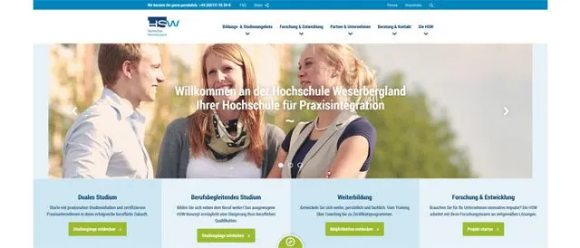 Bild: Neuer Internetauftritt der Hochschule Weserbergland