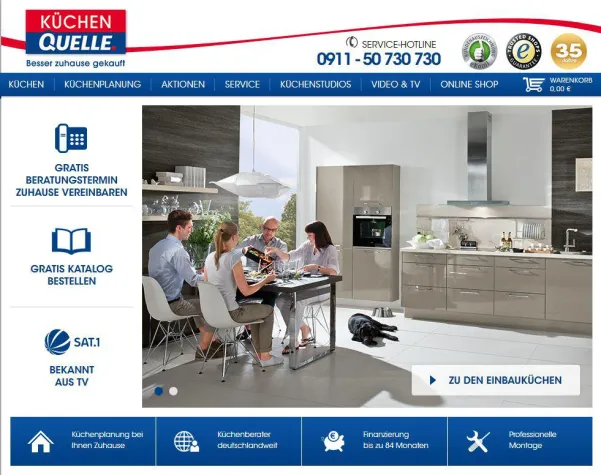 Bild: Küchen Quelle - Website erstrahlt in neuem Glanz
