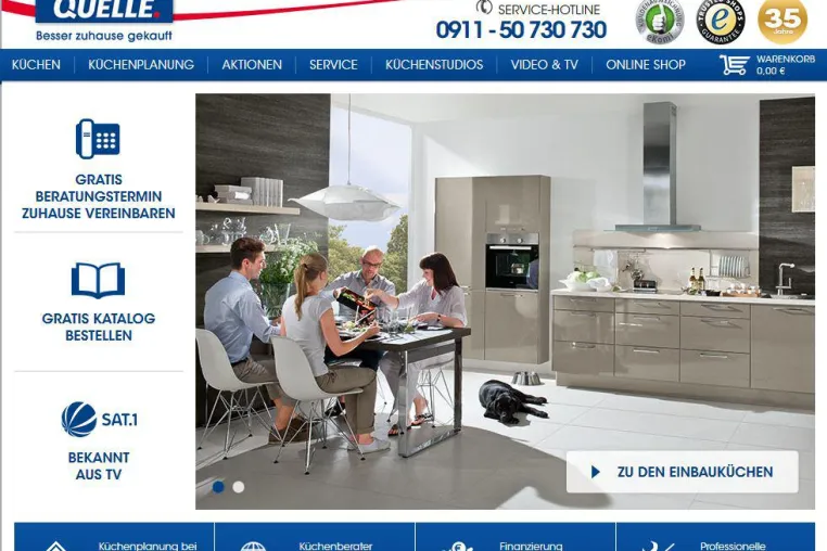 Küchen Quelle - Website erstrahlt in neuem Glanz Bild: Küchen Quelle - Website erstrahlt in neuem Glanz