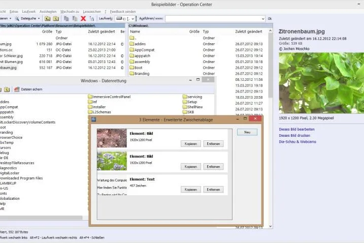 Bild: Dateimanager "Operation Center" als Vorabversion verfügbar