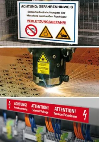 Bild: Für mehr Sicherheit im Betrieb: Maschinen und Anlagen deutlich kennzeichnen