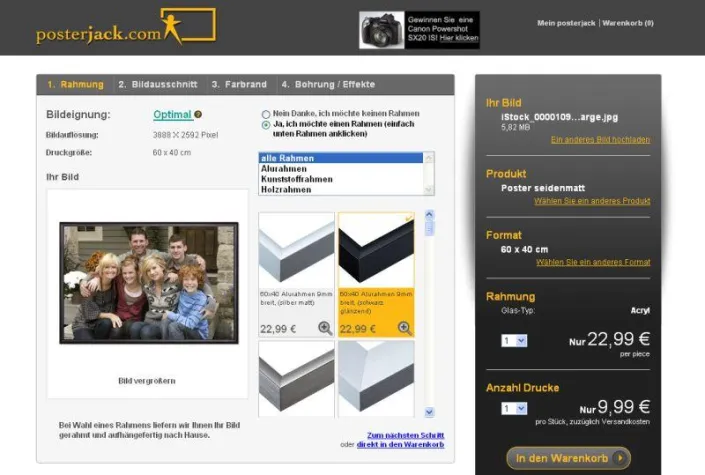 Neues Feature auf posterjack.com: Posterrahmen Bild: Neues Feature auf posterjack.com: Posterrahmen