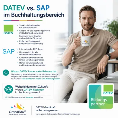 Bild: DATEV oder SAP im Rechnungswesen: GrandEdu erklärt, warum praktische DATEV Kenntnisse immer wichtiger werden