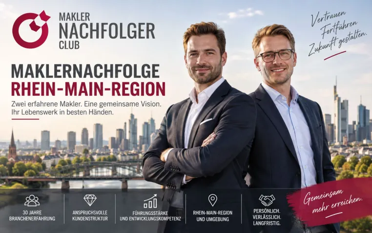 Bild: Maklernachfolge Rhein-Main-Region: Zwei erfahrene Makler suchen ein Lebenswerk zur Übernahme