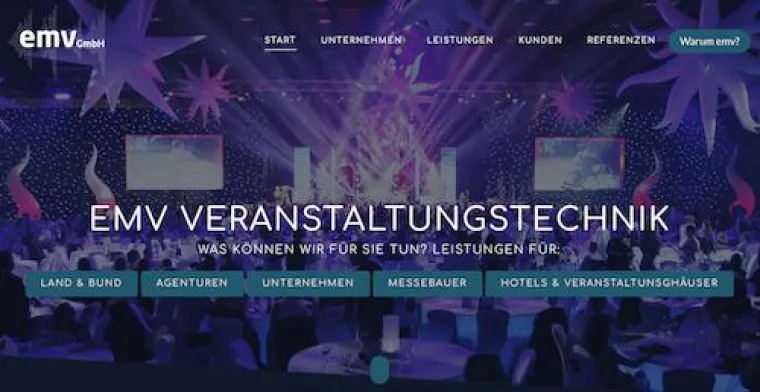 Bild: Emv erstrahlt in neuem Webauftritt-Glanz – alles für Ihr Event!