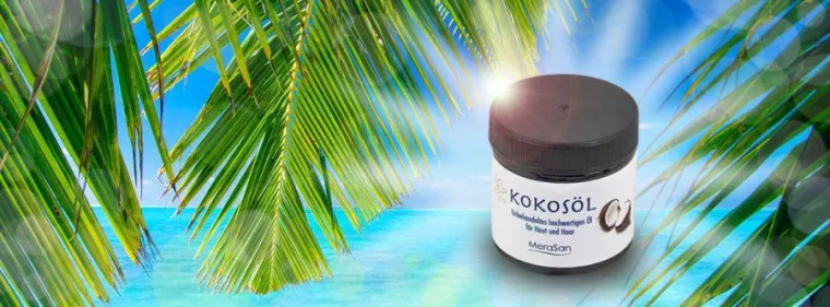 Bild: Pflegendes Multitalent: samtige Haut und glänzende Haare mit dem MeraSan Kokosöl