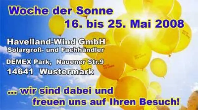 Bild: Photovoltaik - Bundesinitiative „Die Woche der Sonne“ bei der Havelland-Wind GmbH