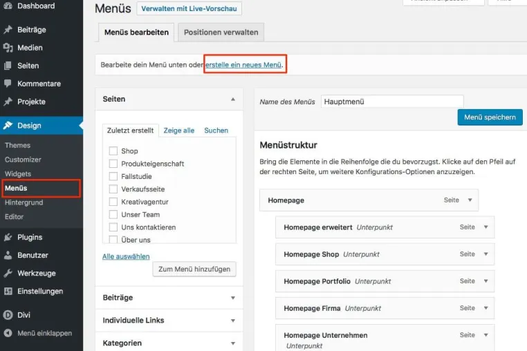 Bild: Wordpress Tipps: Navigation und Menüs anlegen